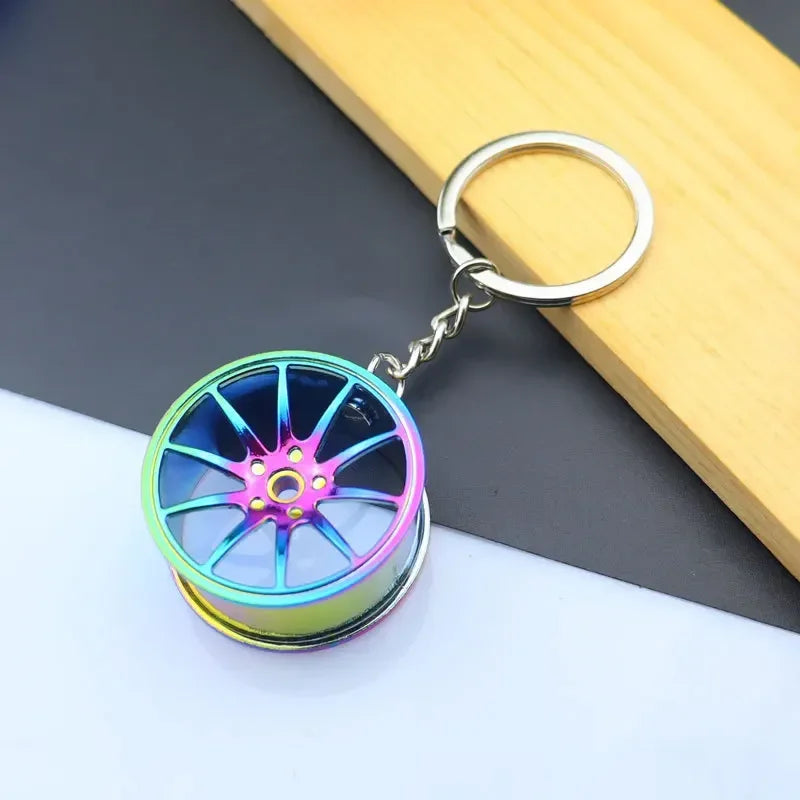 Metal Mini Car Wheel Keychain