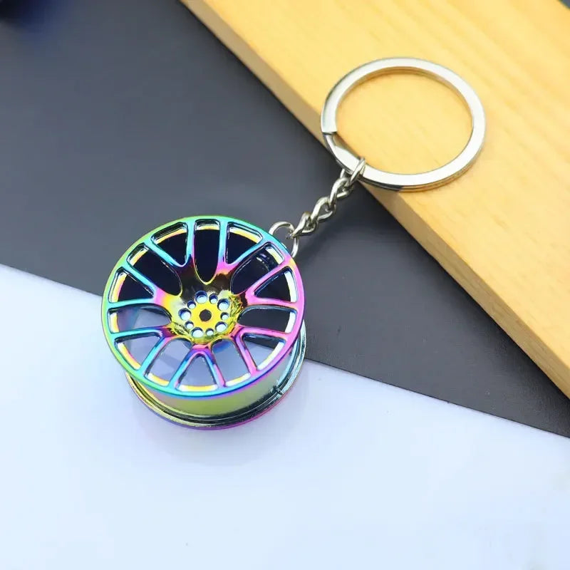Metal Mini Car Wheel Keychain