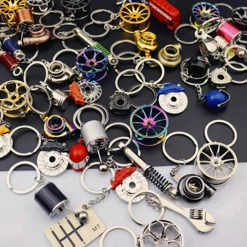 Metal Mini Car Wheel Keychain