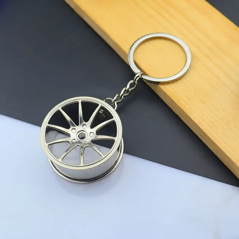 Metal Mini Car Wheel Keychain