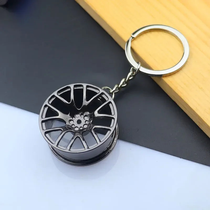 Metal Mini Car Wheel Keychain