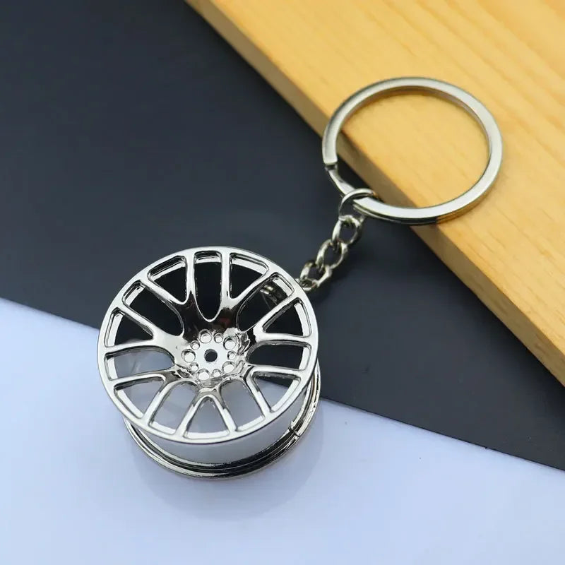 Metal Mini Car Wheel Keychain