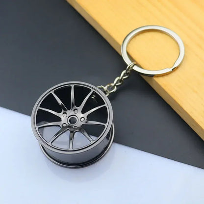 Metal Mini Car Wheel Keychain