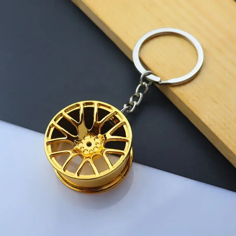 Metal Mini Car Wheel Keychain