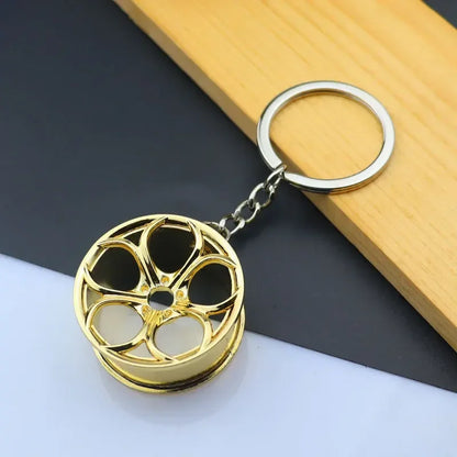 Metal Mini Car Wheel Keychain
