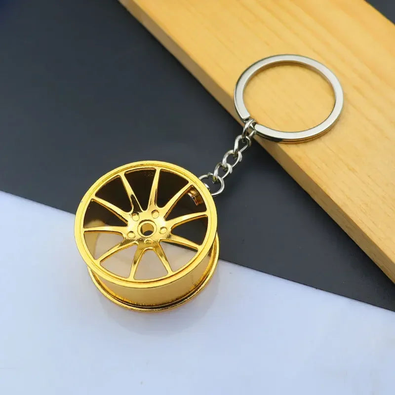 Metal Mini Car Wheel Keychain