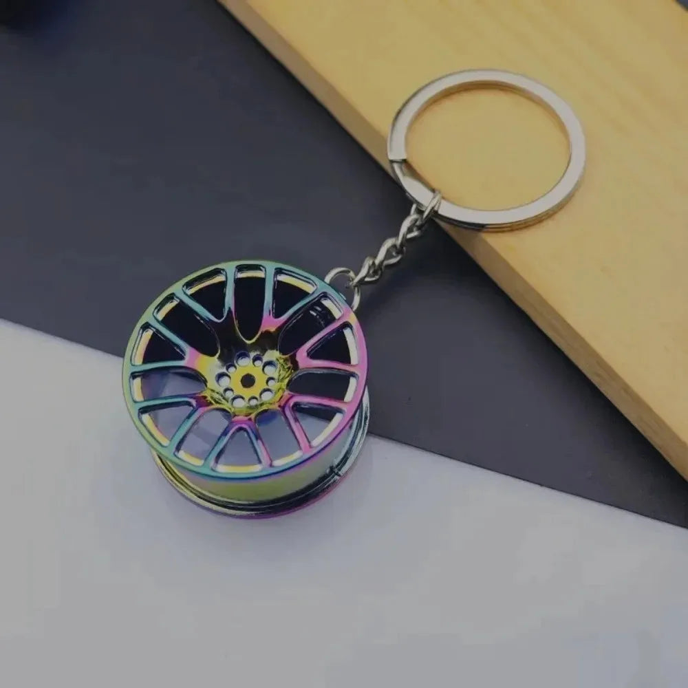 Metal Mini Car Wheel Keychain