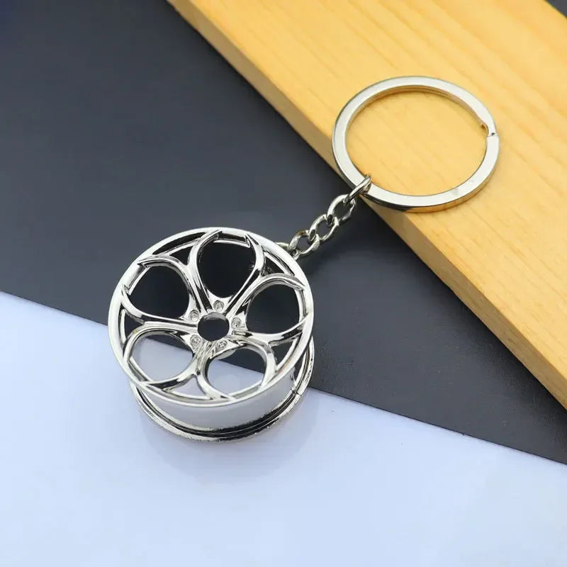 Metal Mini Car Wheel Keychain