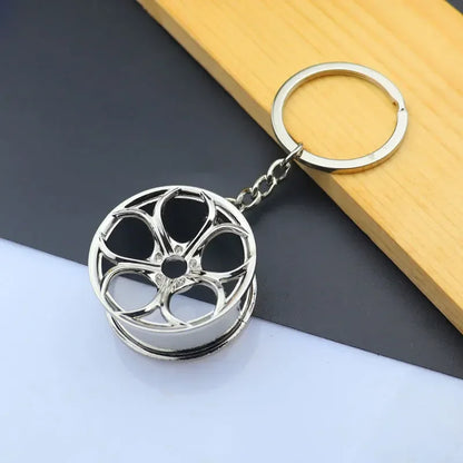 Metal Mini Car Wheel Keychain